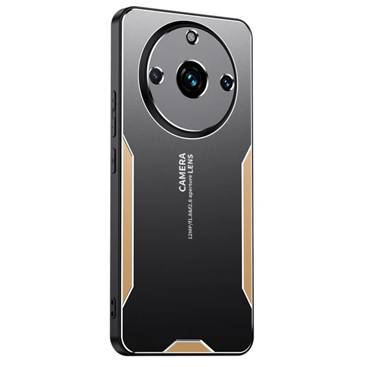 Para Realme 11 Pro+ 5G Funda para teléfono Aleación de aluminio+PC+TPU Funda a prueba de golpes - Oro