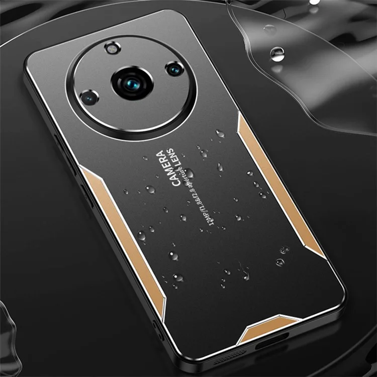 Para Realme 11 Pro+ 5G Funda para teléfono Aleación de aluminio+PC+TPU Funda a prueba de golpes - Oro