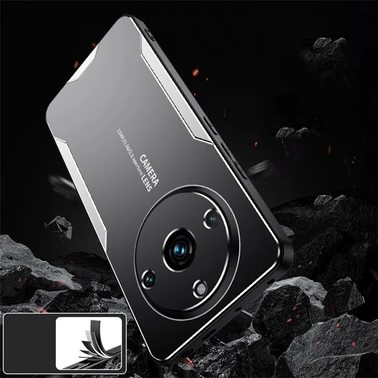 Para Realme 11 Pro+ 5G Funda para teléfono Aleación de aluminio+PC+TPU Funda a prueba de golpes - Oro
