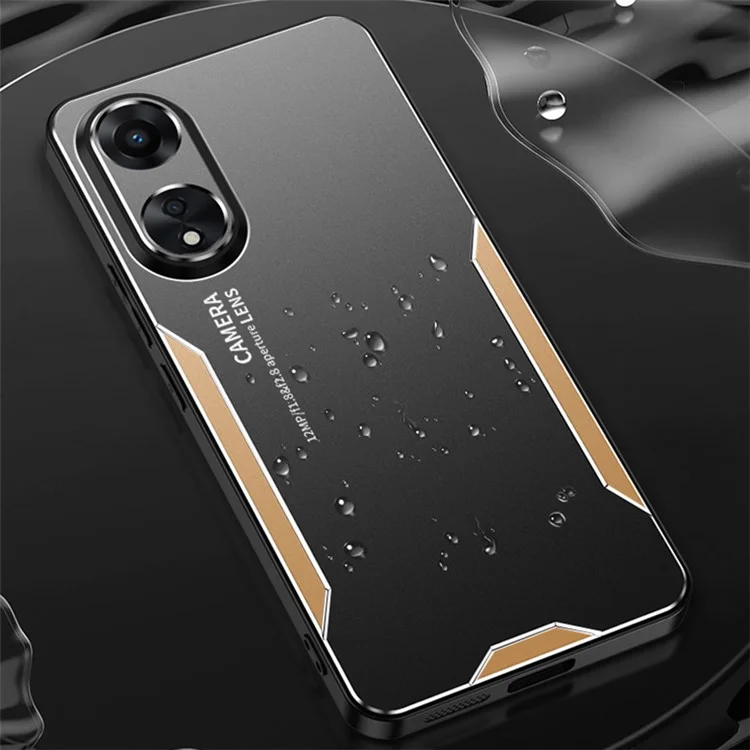 Funda Oppo A58 5G Carcasa Blindada de Metal con Aleación de Aluminio Antiarañazos - Dorada