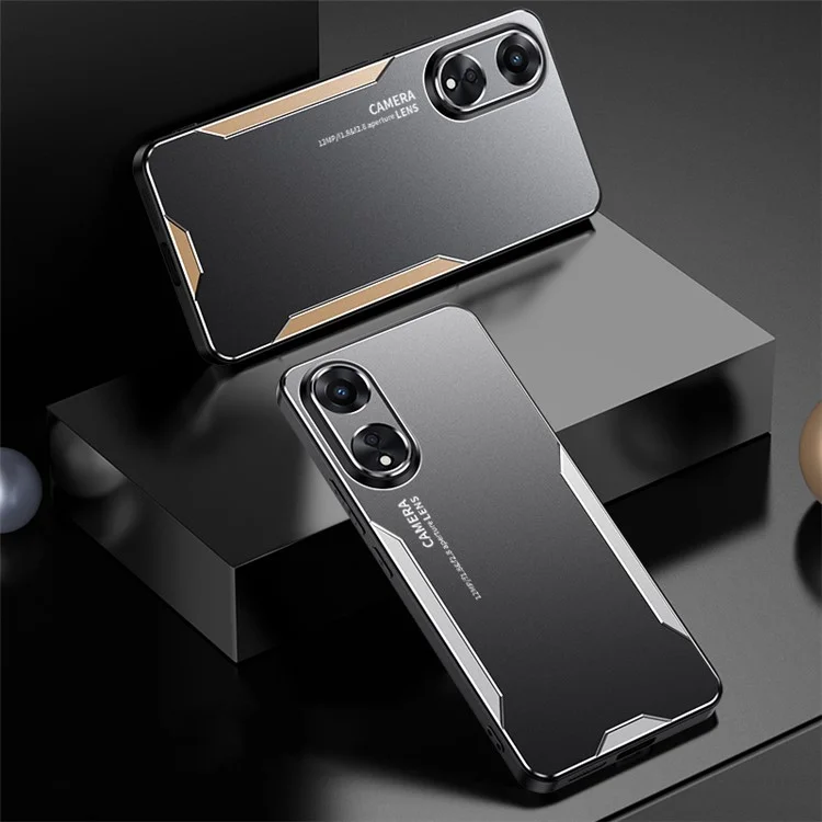 Funda Oppo A58 5G Carcasa Blindada de Metal con Aleación de Aluminio Antiarañazos - Dorada