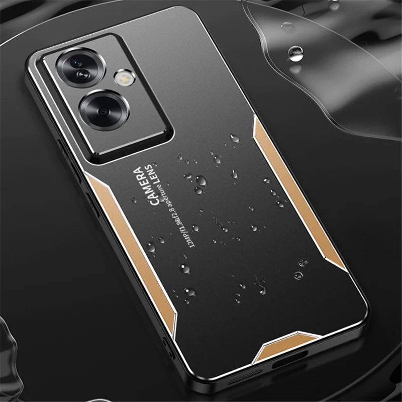 Pour Oppo A79 5G / A2 5G Étui de téléphone antichoc Tough Rugged Armor Aluminium Alloy Back Cover - Or