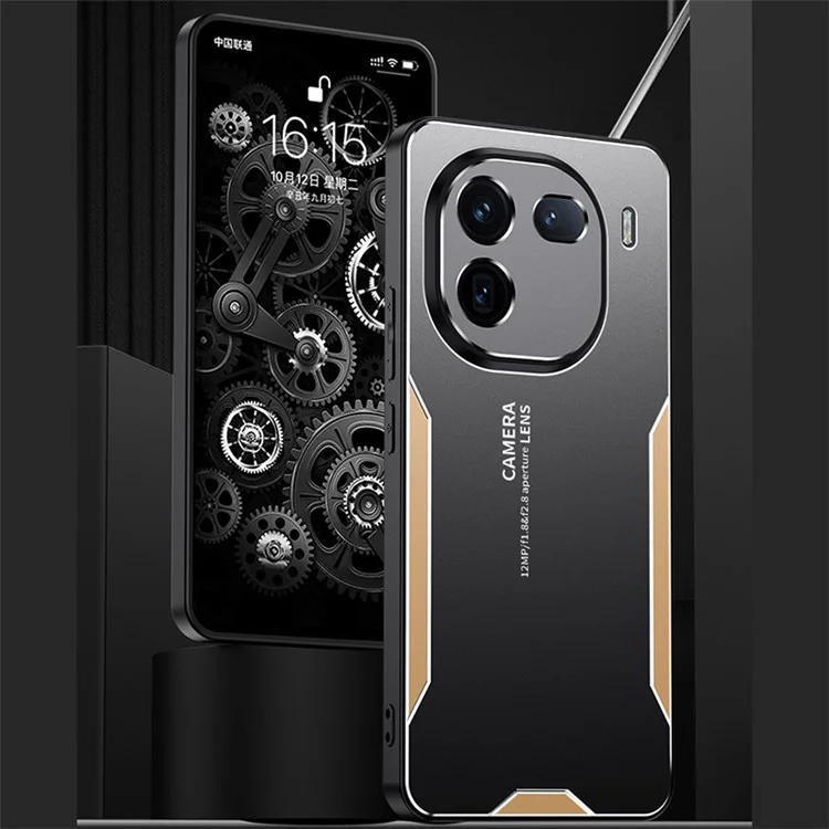 For vivo iQOO 12 Pro 5G Metal Case Aluminum Alloy+PC+TPU Phone Cover Shockproof Defender - Blue