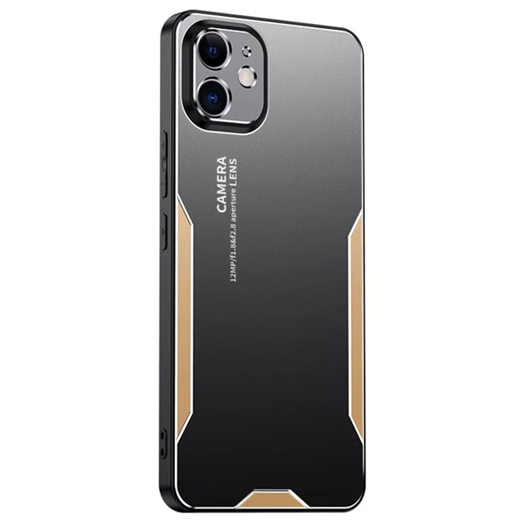 For iPhone 11 Hard Shell Phone Case Anti-Fingerprint Matte Aluminum Alloy Cover - Gold