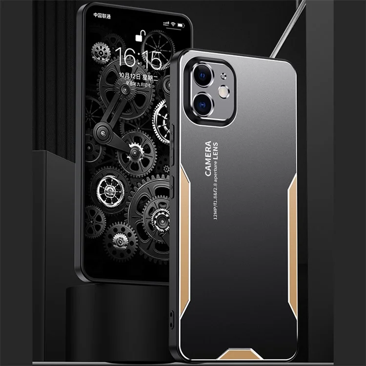 For iPhone 11 Hard Shell Phone Case Anti-Fingerprint Matte Aluminum Alloy Cover - Gold