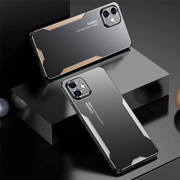 For iPhone 11 Hard Shell Phone Case Anti-Fingerprint Matte Aluminum Alloy Cover - Gold