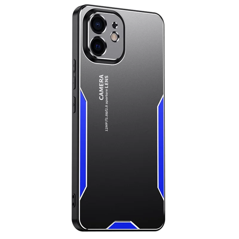 For iPhone 12 Phone Case Aluminum Alloy+PC+TPU Military Grade Shockproof Cover - Blue