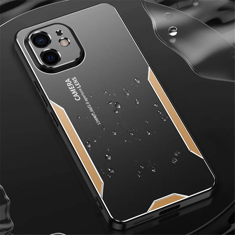 For iPhone 12 Phone Case Aluminum Alloy+PC+TPU Military Grade Shockproof Cover - Blue