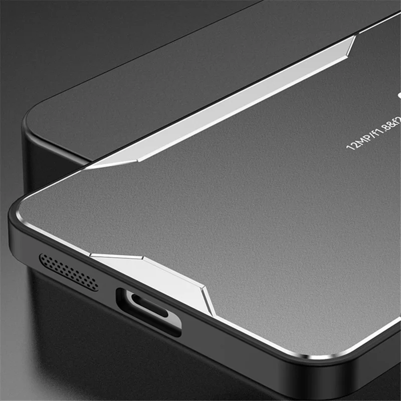 For iPhone 12 Phone Case Aluminum Alloy+PC+TPU Military Grade Shockproof Cover - Blue