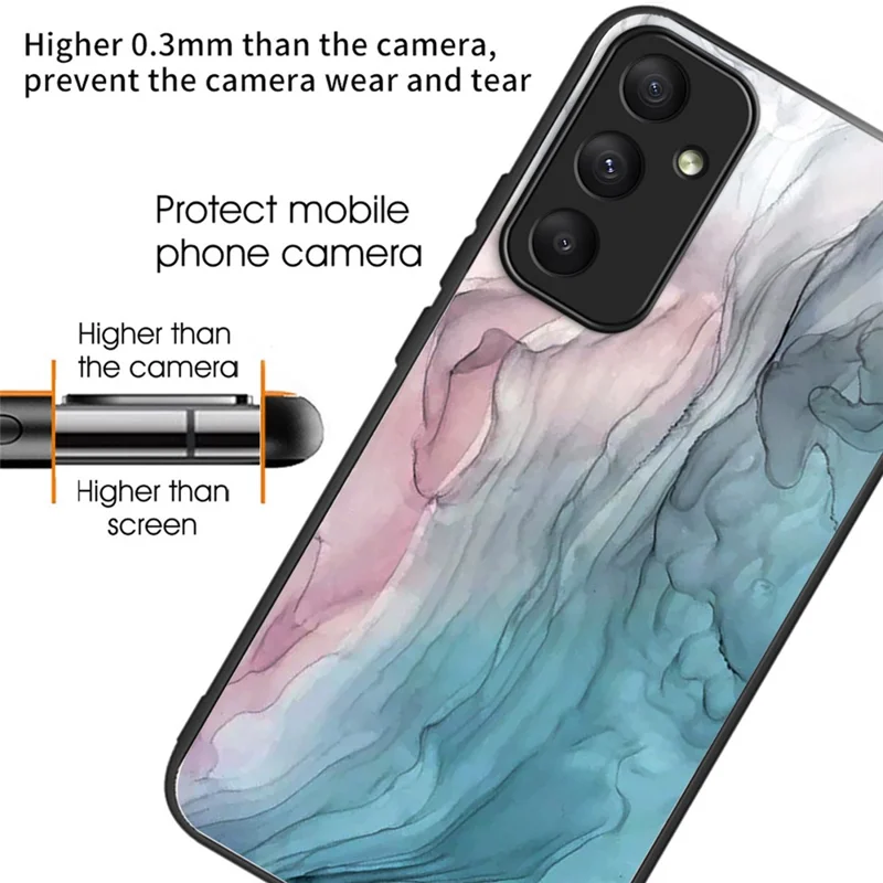 Obudowa z hartowanego szkła do Samsung Galaxy A35 5G z nadrukiem w marmurowy wzór – styl D