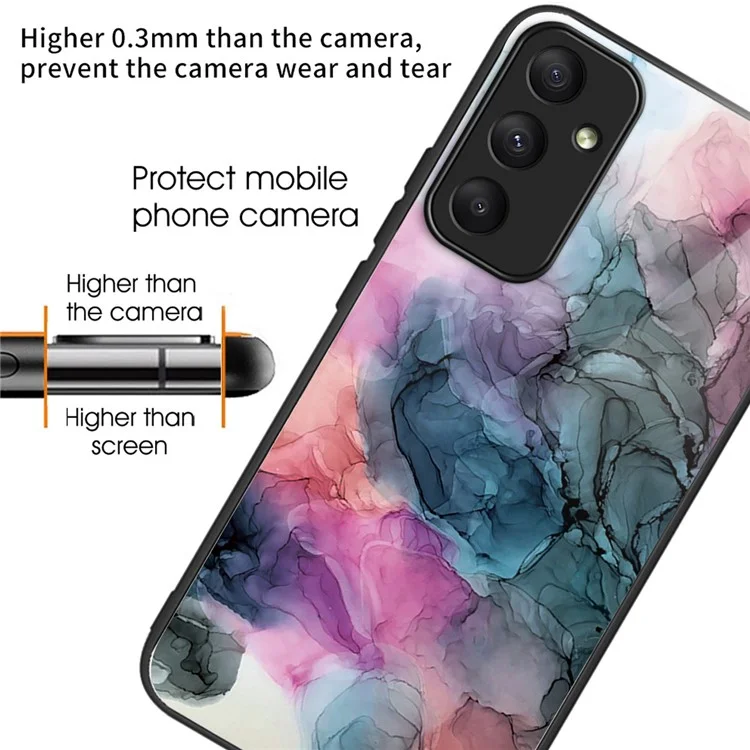 Per Samsung Galaxy A55 5G Vetro temperato + PC + Custodia TPU con motivo a marmo - Stile A