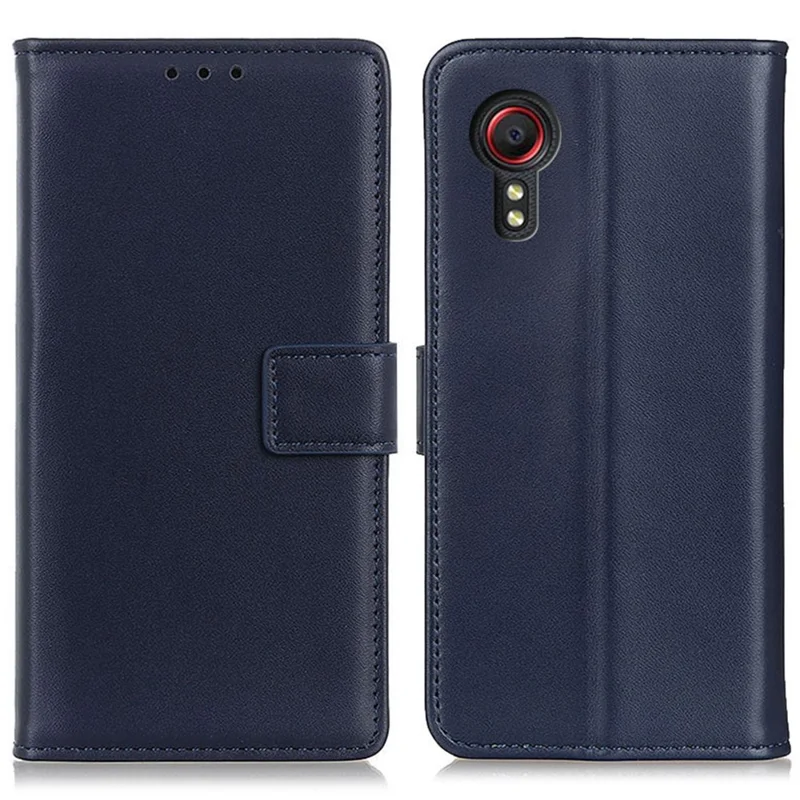 For Samsung Galaxy Xcover7 Leather Phone Case with Wallet Stand Magnetic Clasp - Blue