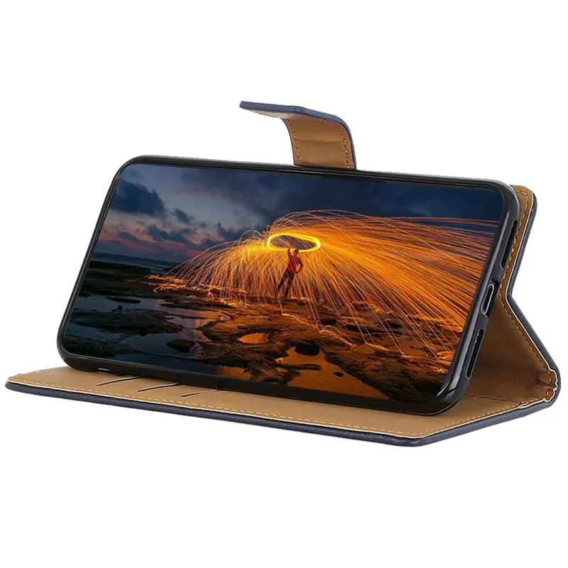 For Samsung Galaxy Xcover7 Leather Phone Case with Wallet Stand Magnetic Clasp - Blue