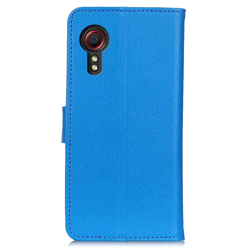 Pour Samsung Galaxy Xcover7 Étui en Cuir Classic Texture Lychee Housse de Téléphone Portefeuille - Bleu