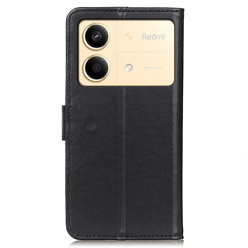 For Xiaomi Redmi Note 13R Pro 5G Leather Wallet Case Protective Phone Cover - Black