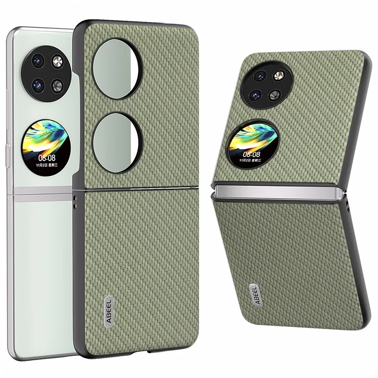 ABEEL For Huawei Pocket 2 Phone Case Carbon Fiber Texture Anti-Scratch - Green