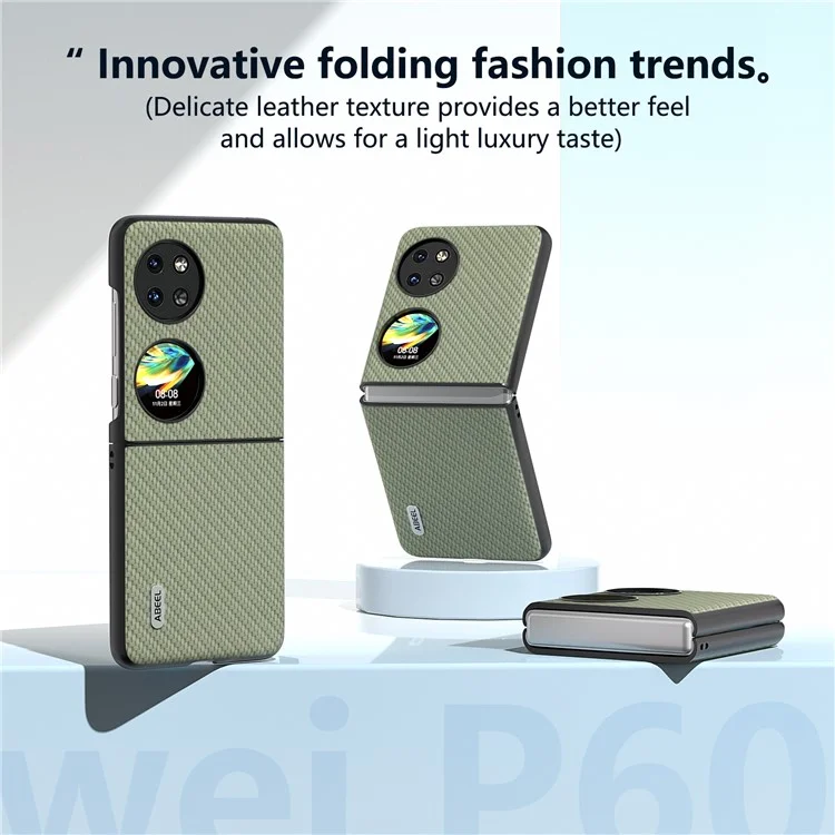 ABEEL For Huawei Pocket 2 Phone Case Carbon Fiber Texture Anti-Scratch - Green