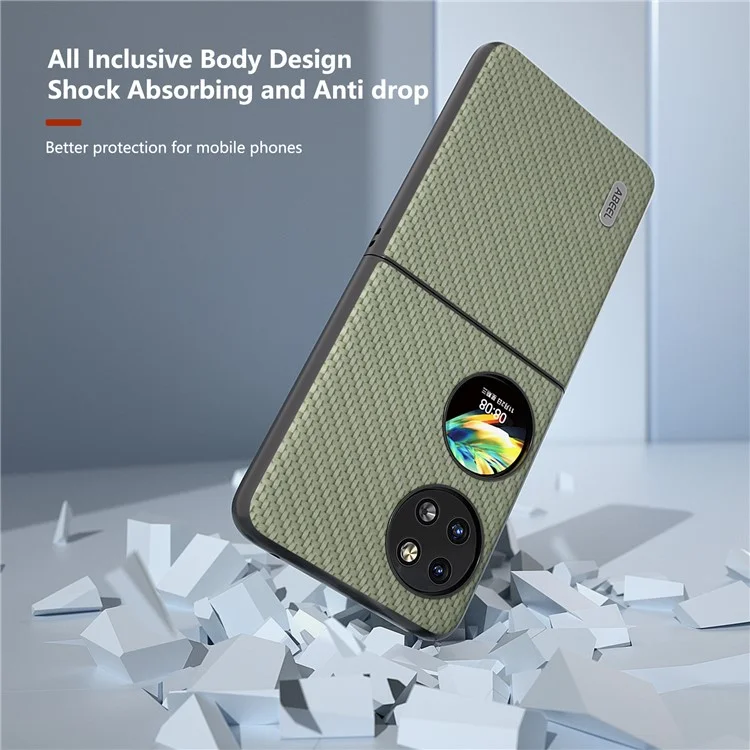ABEEL For Huawei Pocket 2 Phone Case Carbon Fiber Texture Anti-Scratch - Green