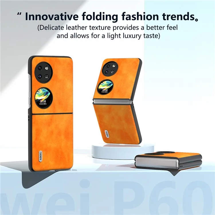 ABEEL Für Huawei Pocket 2 Handyhülle Hartplastik+PU Leder Litchi-Struktur Cover - Orange