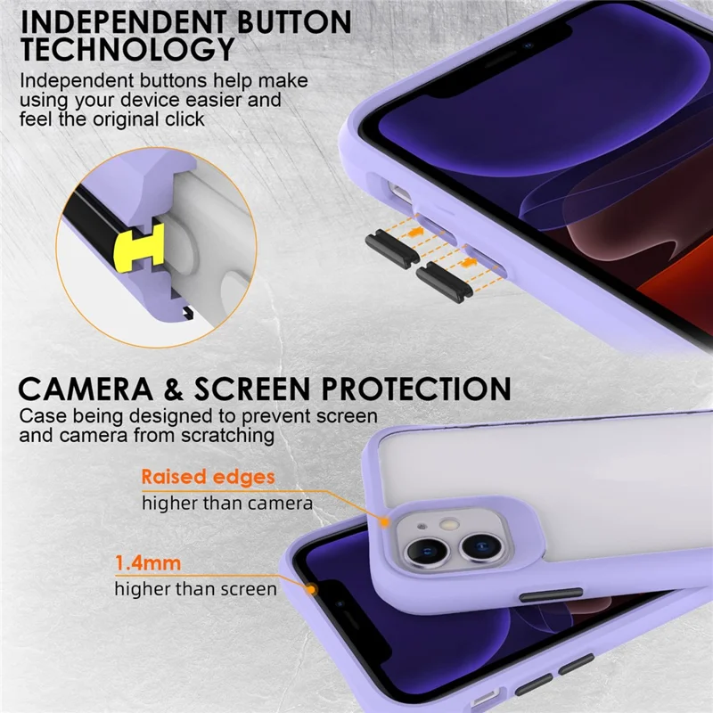 Combat X Mode Series for iPhone 11 Cell Phone Case TPU+PC Shockproof Back Shell - Purple