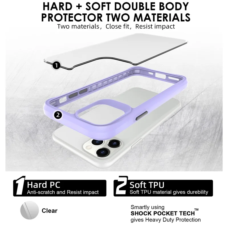 Combat X Mode Series for iPhone 11 Pro TPU+PC Cover Four Corner Scratch-resistant Smart Phone Case - Purple