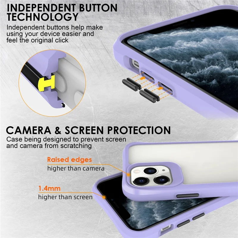 Combat X Mode Series for iPhone 11 Pro TPU+PC Cover Four Corner Scratch-resistant Smart Phone Case - Purple