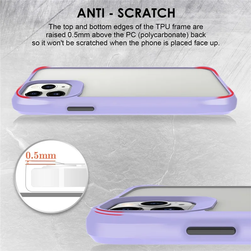 Combat X Mode Series for iPhone 11 Pro TPU+PC Cover Four Corner Scratch-resistant Smart Phone Case - Purple