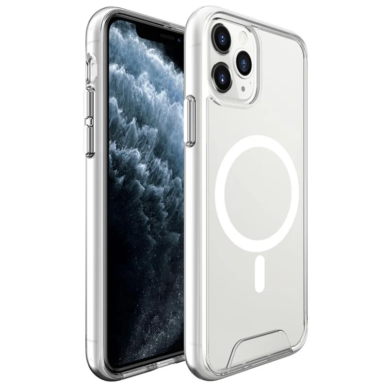 Per iPhone 11 Pro Max Custodia Magnetica Caso TPU+PC Slim-Fit Copertura Posteriore Compatibile con MagSafe