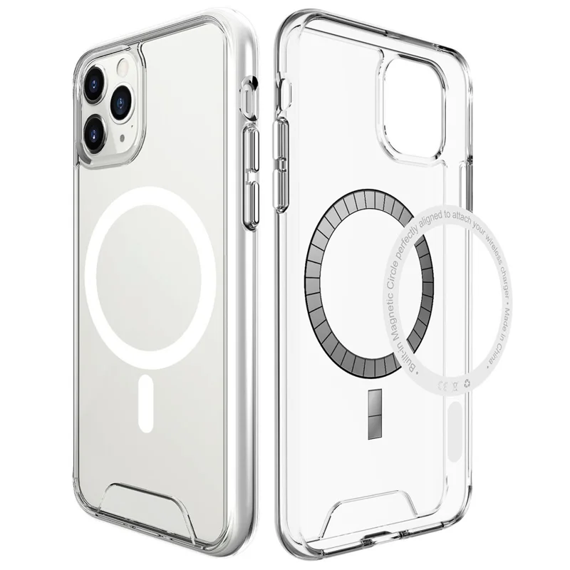 Per iPhone 11 Pro Max Custodia Magnetica Caso TPU+PC Slim-Fit Copertura Posteriore Compatibile con MagSafe