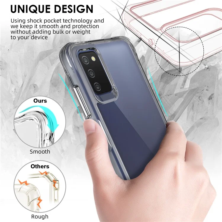 For Samsung Galaxy A03s (164.2 x 75.9 x 9.1mm) Dustproof PC + TPU Cover HD Transparent Phone Case