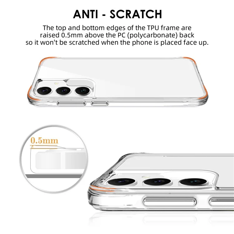 Für Samsung Galaxy S24+ HD Clear Phone Case Drop Protection PC + TPU Handyhülle