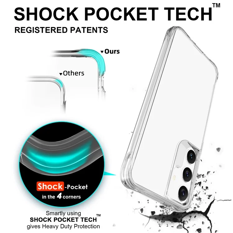 Für Samsung Galaxy S24+ HD Clear Phone Case Drop Protection PC + TPU Handyhülle