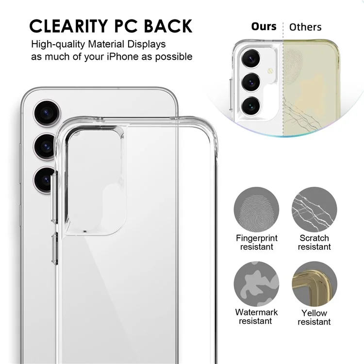 Für Samsung Galaxy S24+ HD Clear Phone Case Drop Protection PC + TPU Handyhülle