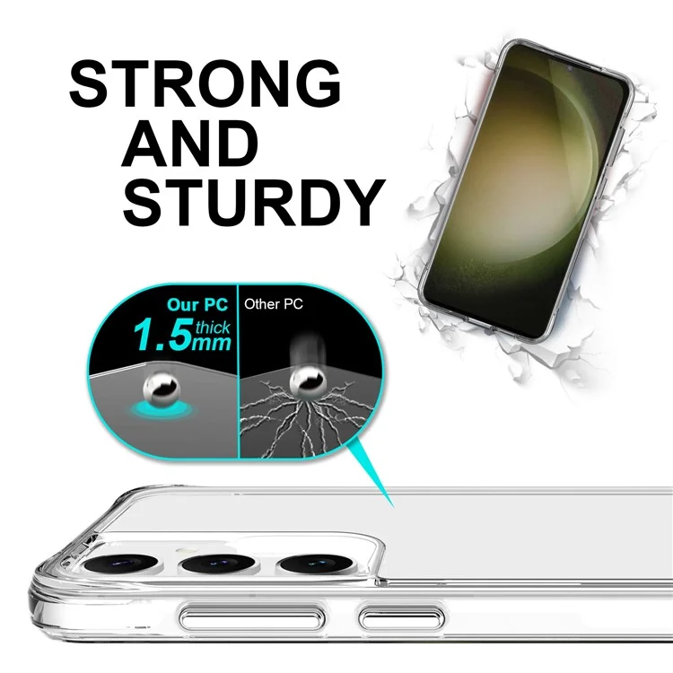 Für Samsung Galaxy S24+ HD Clear Phone Case Drop Protection PC + TPU Handyhülle