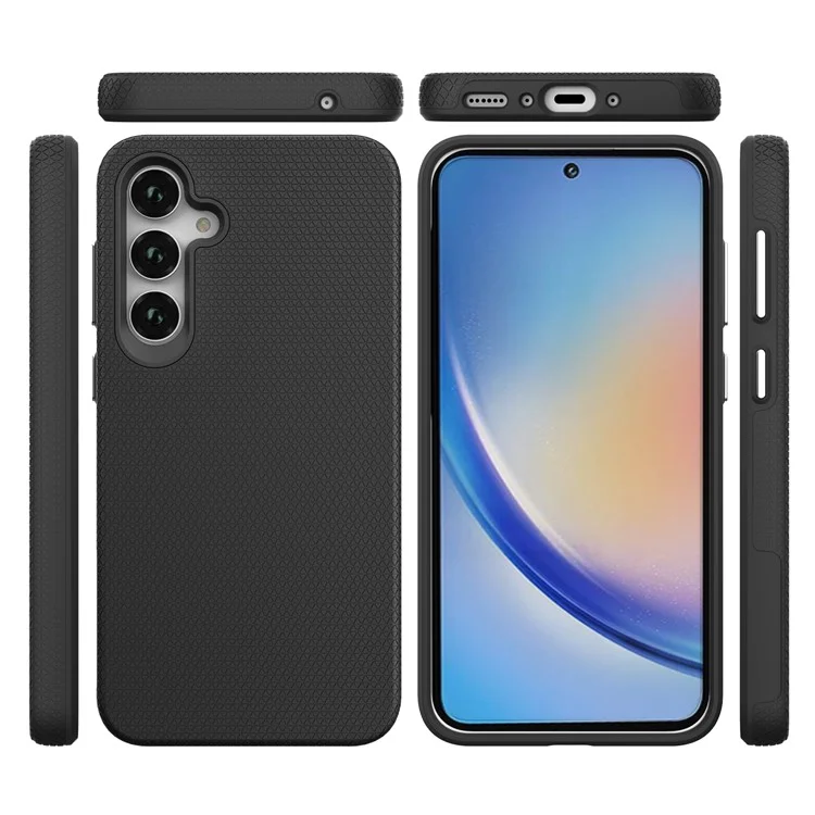 For Samsung Galaxy A35 5G Phone Cover TPU+PC Military Grade Drop-proof Back Case - Black
