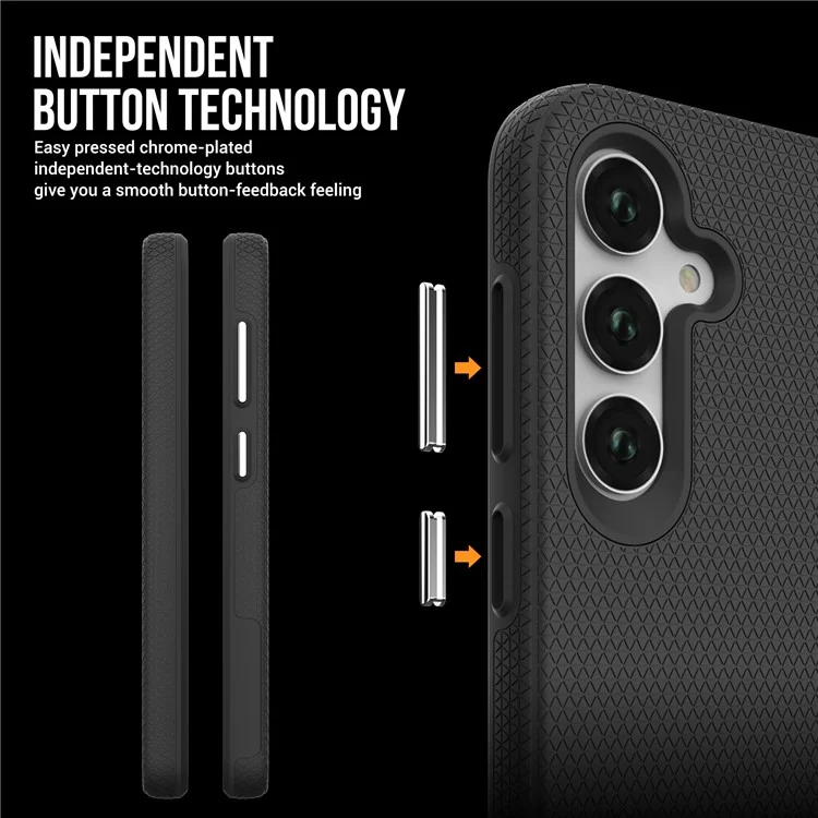 For Samsung Galaxy A35 5G Phone Cover TPU+PC Military Grade Drop-proof Back Case - Black
