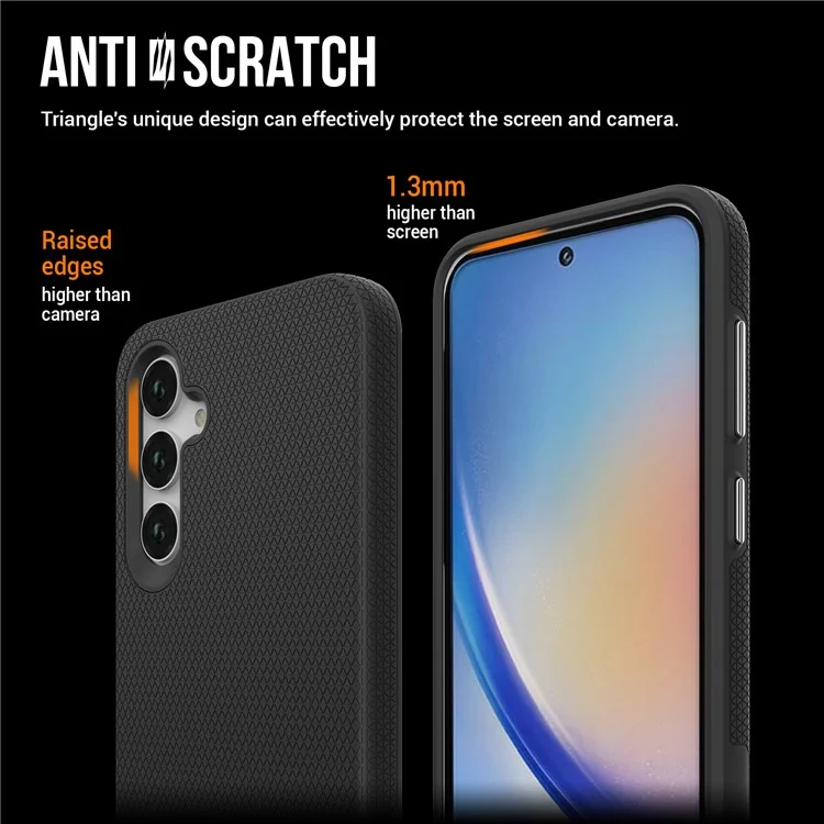For Samsung Galaxy A35 5G Phone Cover TPU+PC Military Grade Drop-proof Back Case - Black