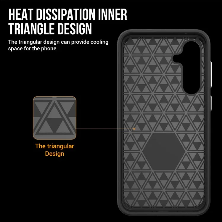 For Samsung Galaxy A35 5G Phone Cover TPU+PC Military Grade Drop-proof Back Case - Black