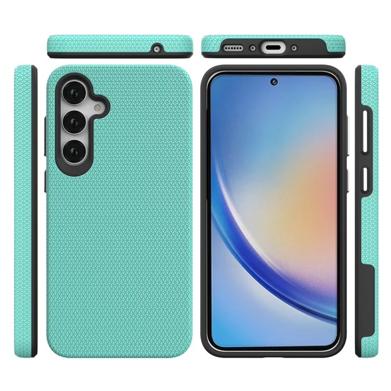For Samsung Galaxy A35 5G Phone Cover TPU+PC Military Grade Drop-proof Back Case - Mint Green