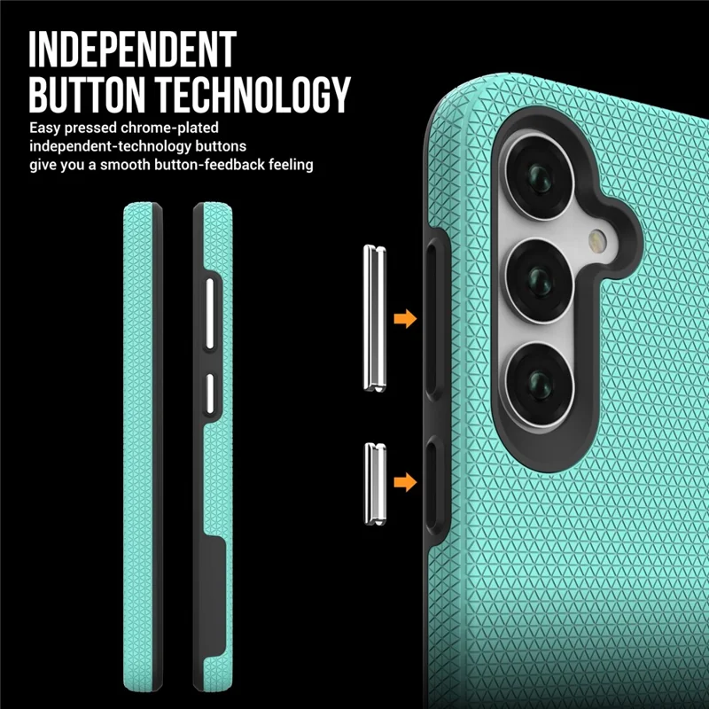 For Samsung Galaxy A35 5G Phone Cover TPU+PC Military Grade Drop-proof Back Case - Mint Green