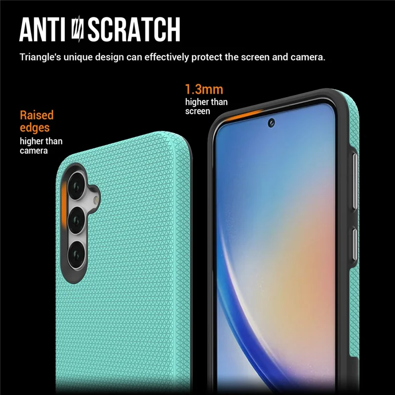 For Samsung Galaxy A35 5G Phone Cover TPU+PC Military Grade Drop-proof Back Case - Mint Green