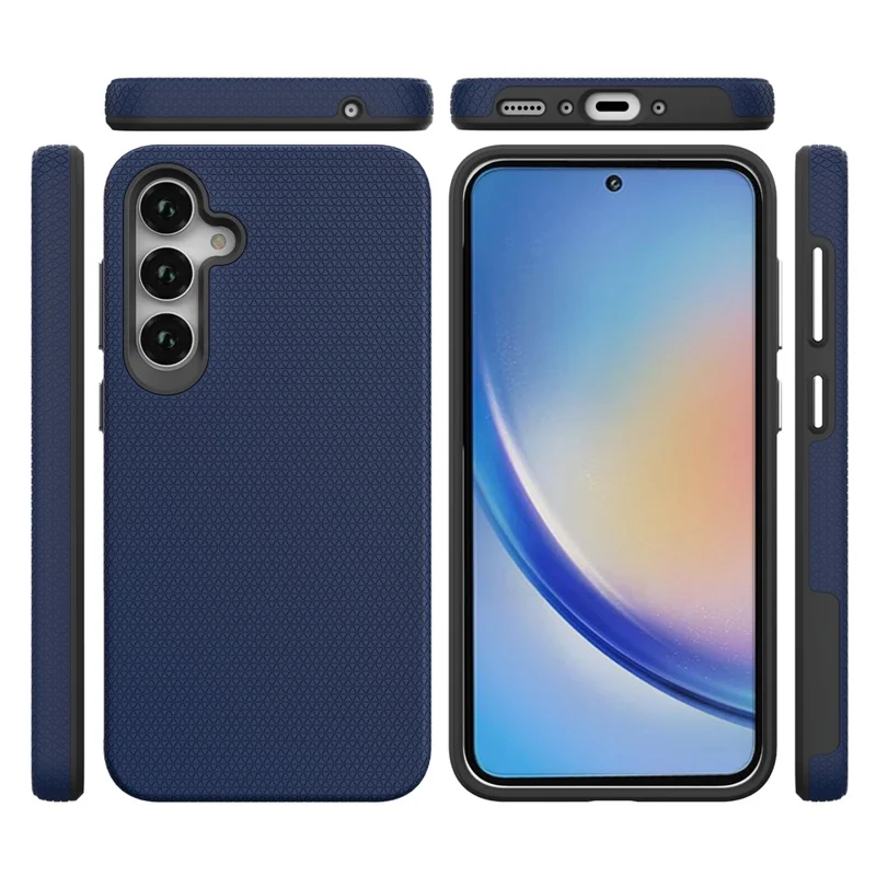 For Samsung Galaxy A35 5G Phone Cover TPU+PC Military Grade Drop-proof Back Case - Navy Blue