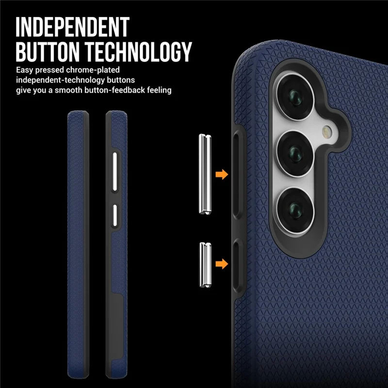 For Samsung Galaxy A35 5G Phone Cover TPU+PC Military Grade Drop-proof Back Case - Navy Blue