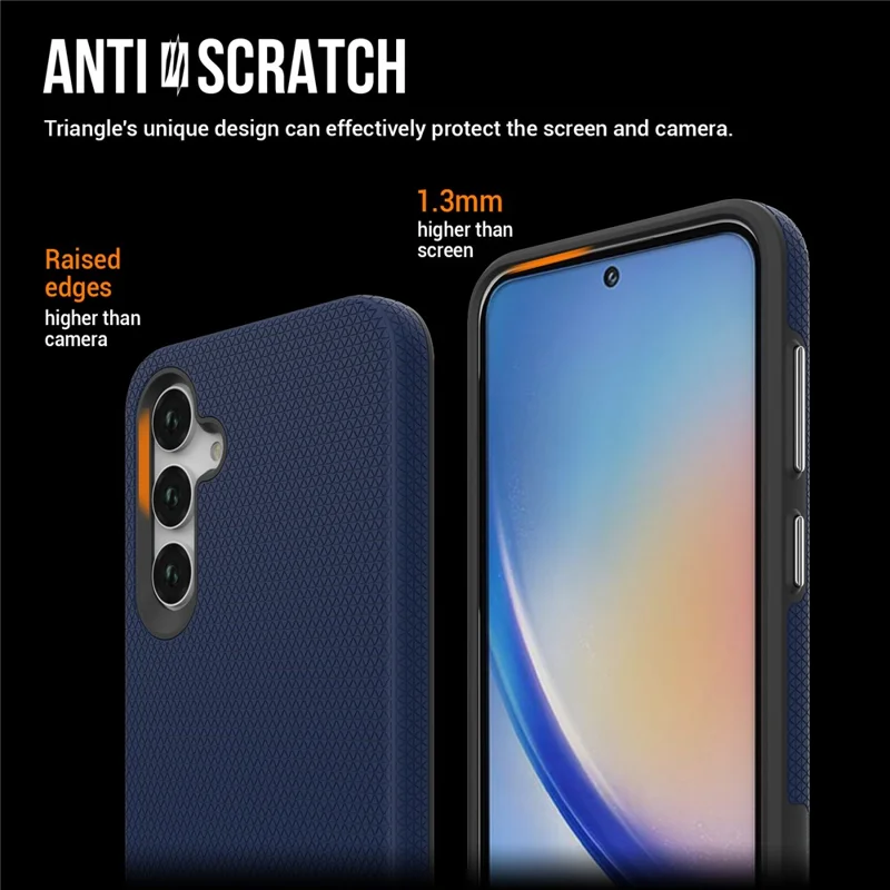 For Samsung Galaxy A35 5G Phone Cover TPU+PC Military Grade Drop-proof Back Case - Navy Blue