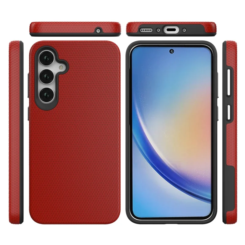 For Samsung Galaxy A35 5G Phone Cover TPU+PC Military Grade Drop-proof Back Case - Red