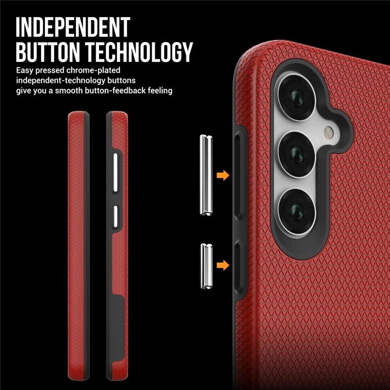 For Samsung Galaxy A35 5G Phone Cover TPU+PC Military Grade Drop-proof Back Case - Red
