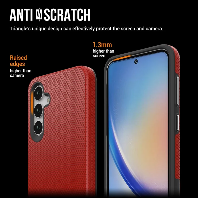 For Samsung Galaxy A35 5G Phone Cover TPU+PC Military Grade Drop-proof Back Case - Red
