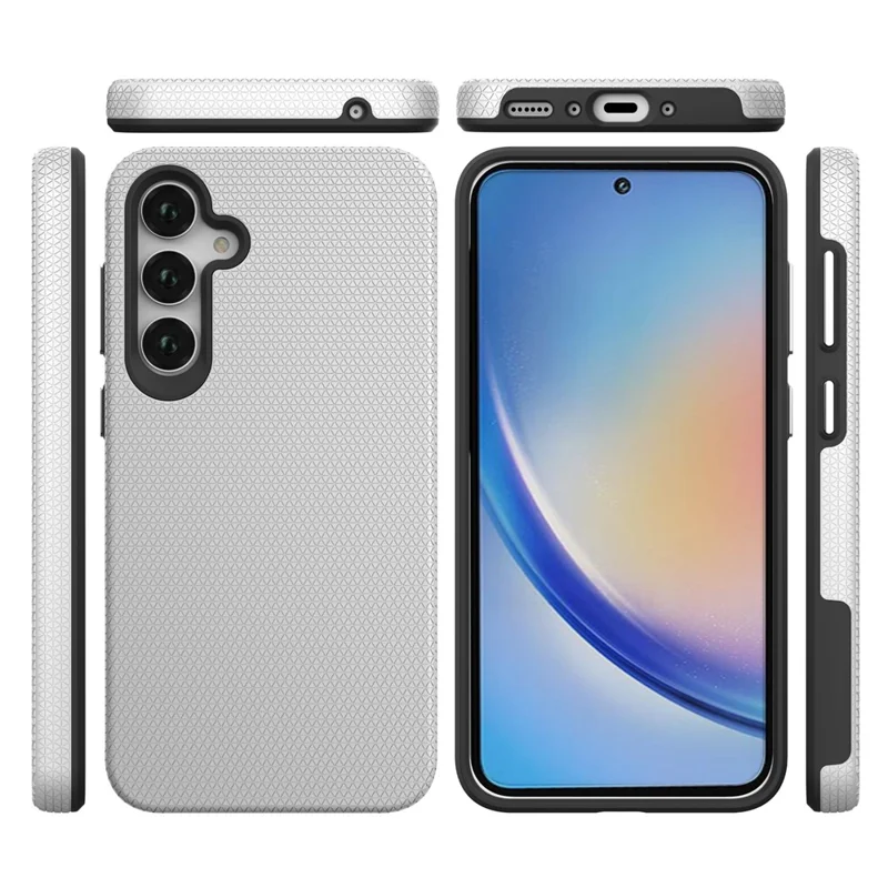 For Samsung Galaxy A35 5G Phone Cover TPU+PC Military Grade Drop-proof Back Case - Silver