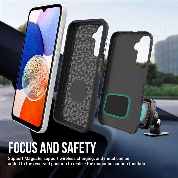 For Samsung Galaxy A25 5G (Global) (161.0 x 76.5 x 8.3mm) Cell Phone Case Reinforced Corners Drop-proof Cover - Black
