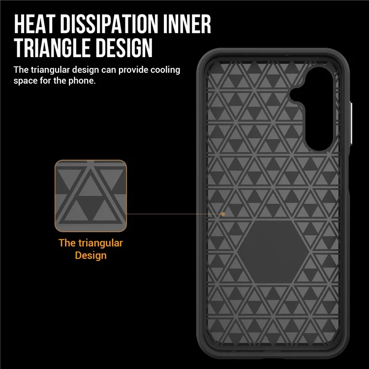 For Samsung Galaxy A25 5G (Global) (161.0 x 76.5 x 8.3mm) Cell Phone Case Reinforced Corners Drop-proof Cover - Black